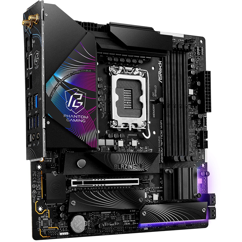 Pllakë Amë MB Intel ASRock Z890M Phantom Gaming Riptide Wifi / LGA 1851 / DDR5 / HDMI+DP - Figura 4