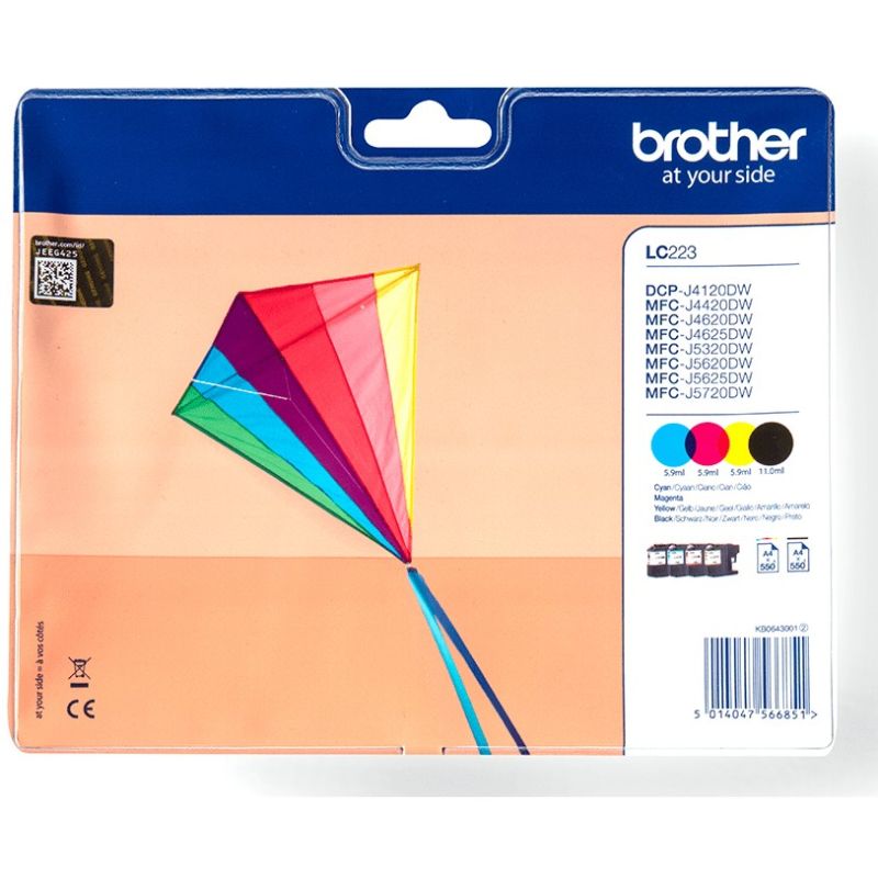 INK / Brother / LC-223VALBP / Value Pack – Zezë-Blu-Rozë-Verdhë