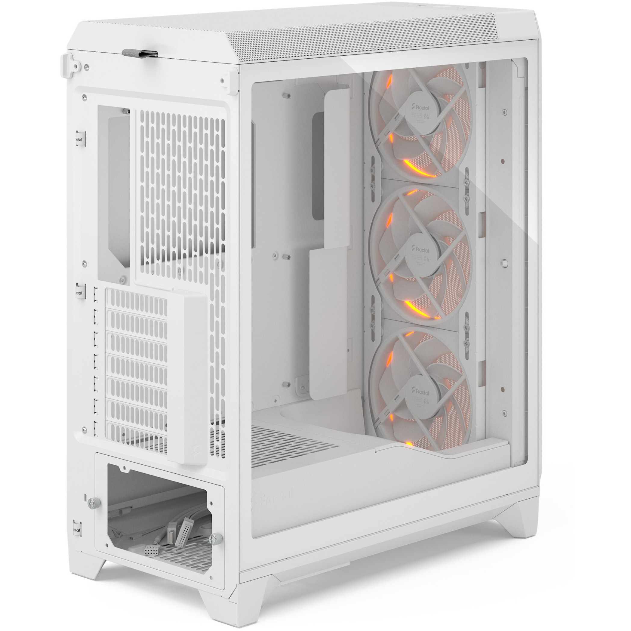 Kasë Midi Fractal Design Meshify 3 RGB TG Light Tint – Bardhë - Figura 3