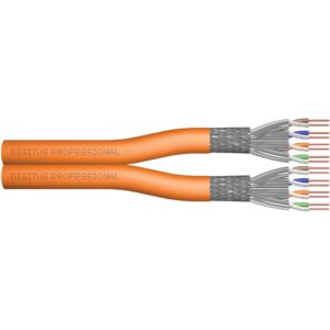DIGITUS Instal-kab Cat7 S/FTP tw.Pair 100m oran AWG23/1 Dupl