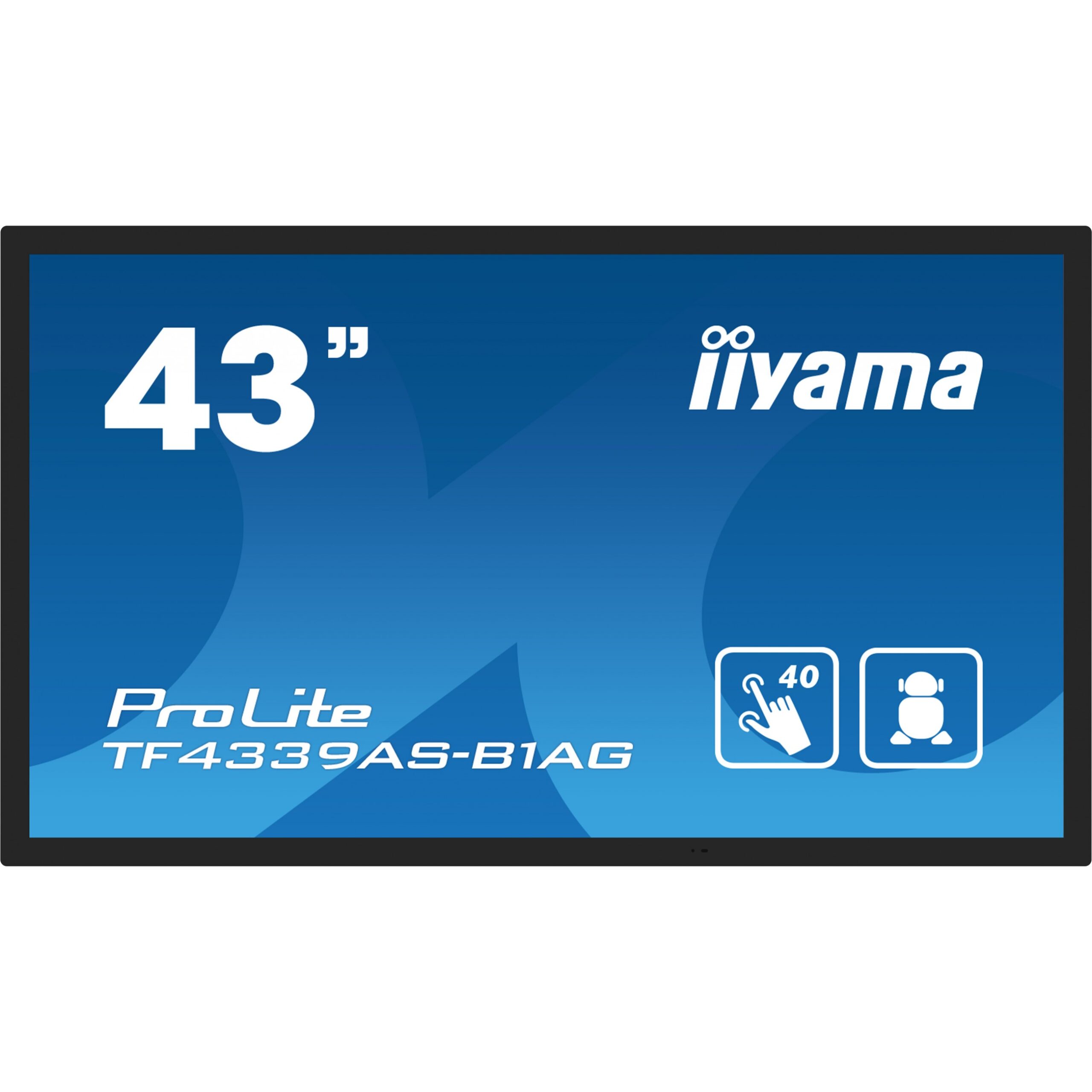 Monitor iiyama TF4339AS-B1AG / 43″ / 4K UHD IPS LED Touch / 60Hz / 8ms / HDMI + DP + USB / E zezë - Figura 2