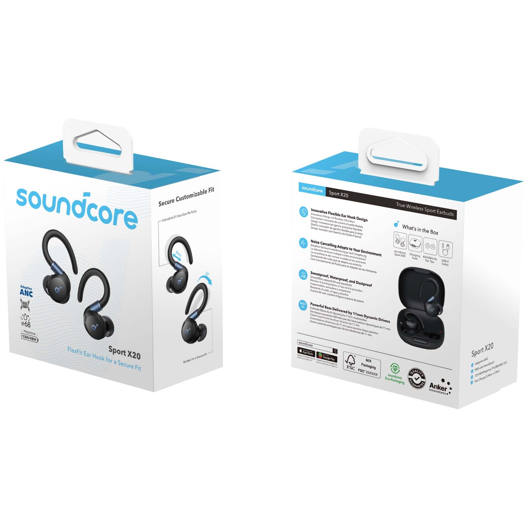 Kufje pa Kabllo Anker Soundcore Sport X20 True Wireless In-Ear Headphones – Zezë - Figura 2
