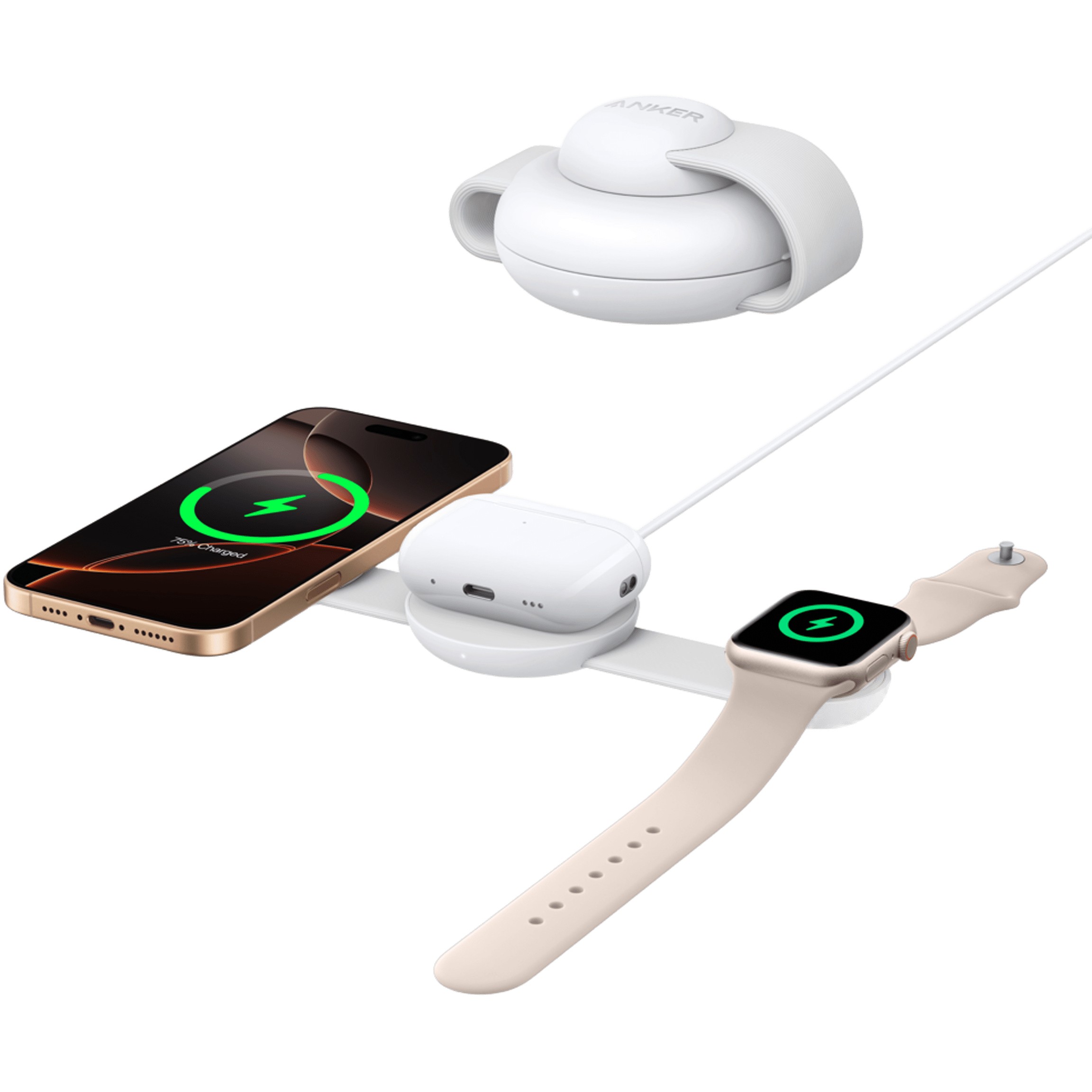 Adapter Anker MagGo Stacioni i Ngarkimit Pa Tel 3-në-1 i palosshëm i bardhë - Figura 2