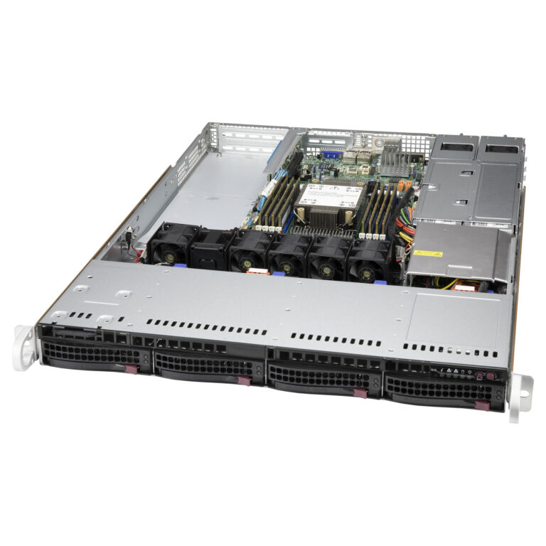 Supermicro CSE-815TQC4-R504WB3 1U Rack Server Chassis / 4x Hot-Swap 3.5" SAS/SATA/NVMe / 600W Redundant PSU – E zezë