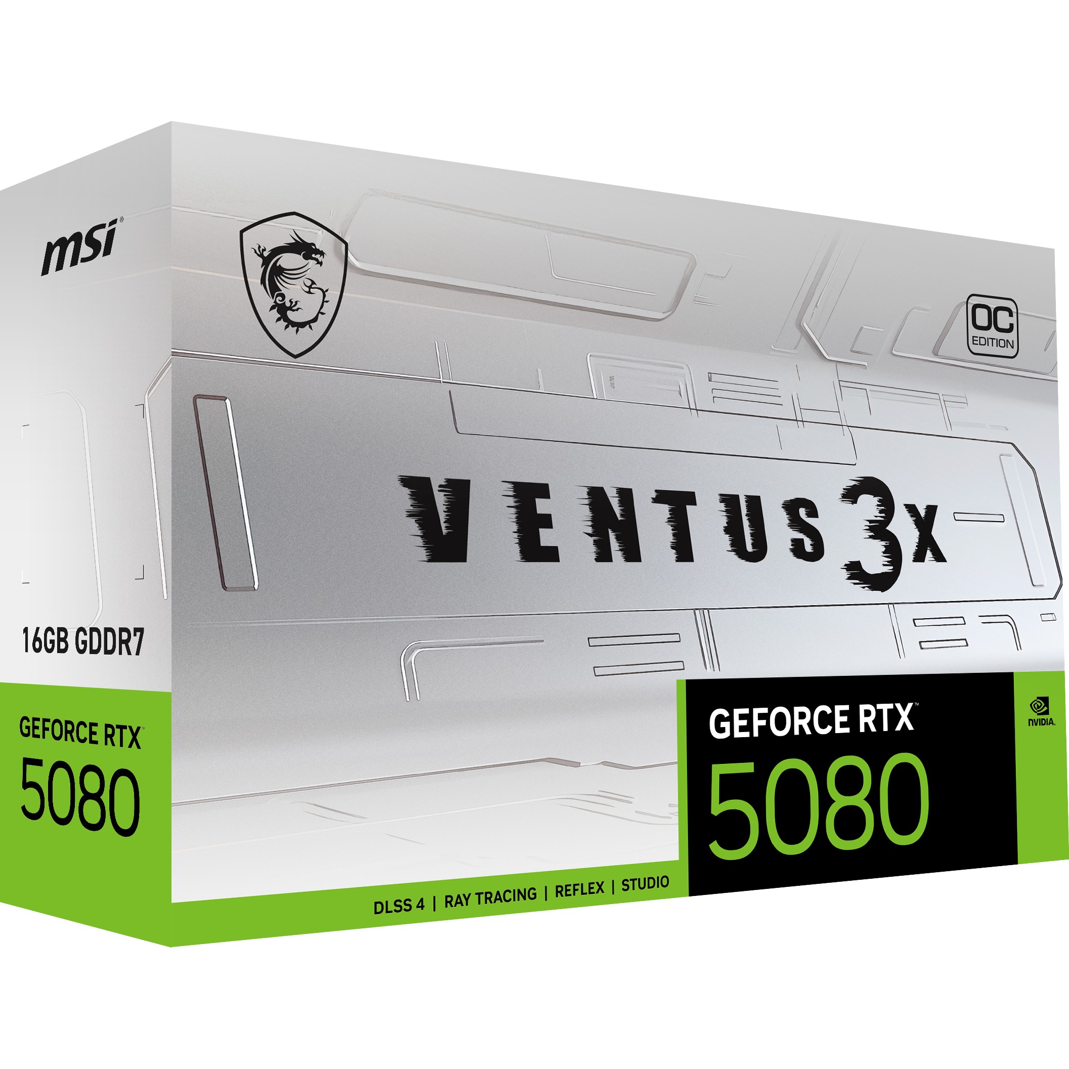 Kartelë Grafike NVIDIA RTX 5080 16GB GDDR7 MSI Ventus 3X OC 3Fan - Figura 2