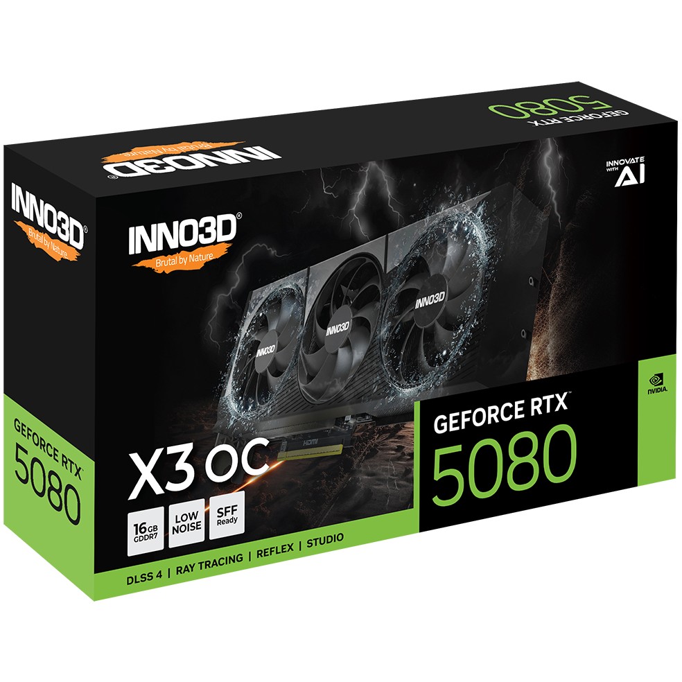 Kartelë Grafike NVIDIA RTX 5080 16GB GDDR7 Inno3D X3 OC 3Fan - Figura 2