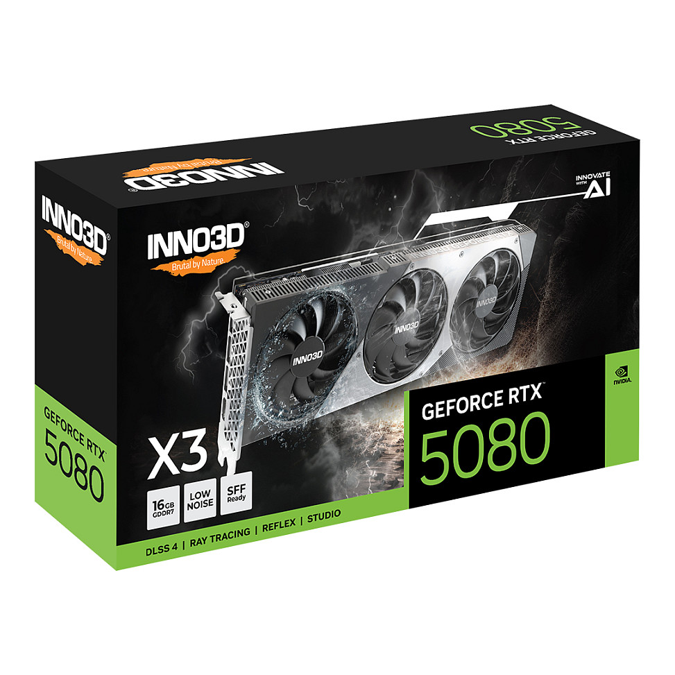 Kartelë Grafike NVIDIA Inno3D RTX 5080 16GB X3 / GDDR7 / 3 Fan - Figura 2
