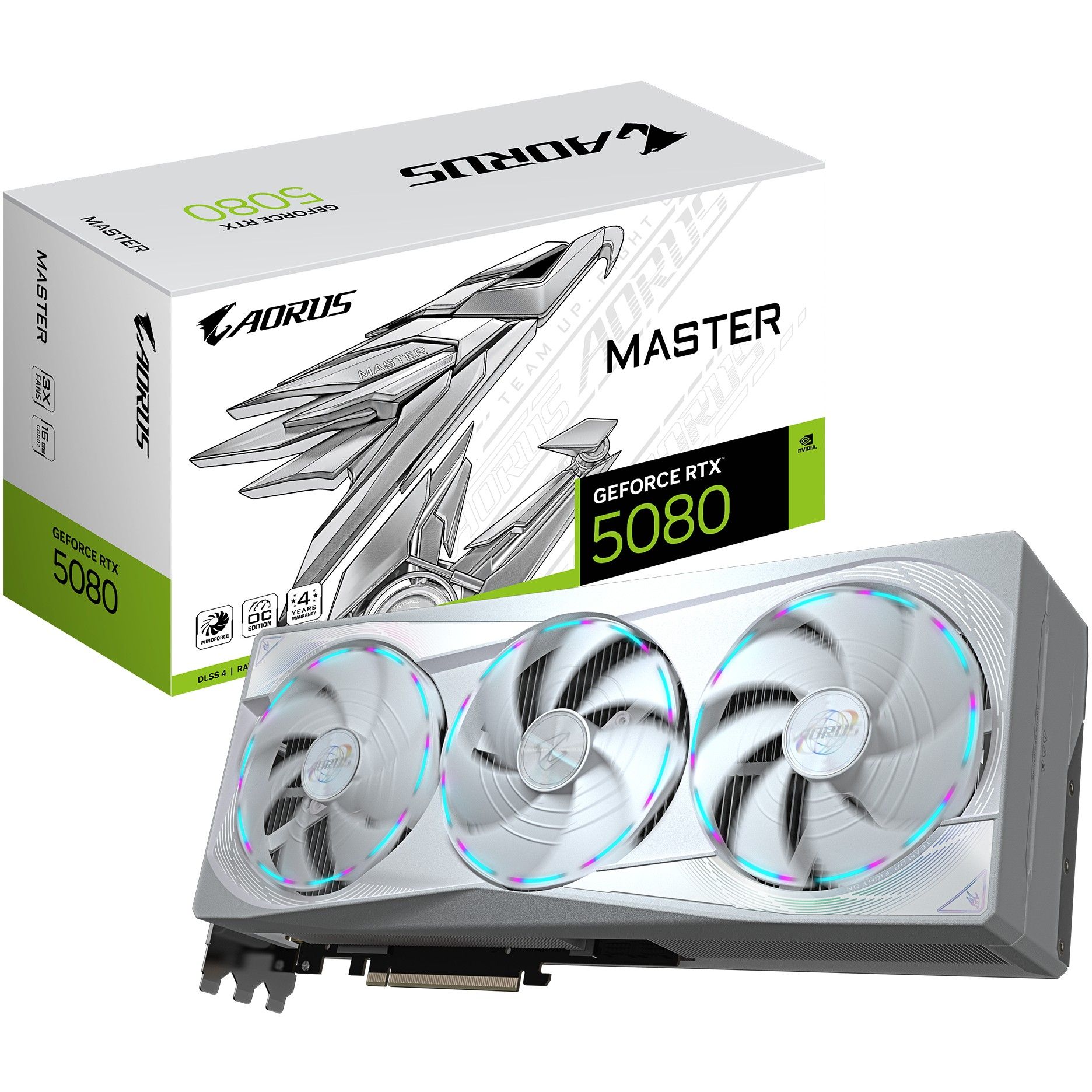 Kartelë Grafike NVIDIA GPU RTX 5080 16GB GDDR7 Gigabyte Aorus Master Ice 3Fan - Figura 4