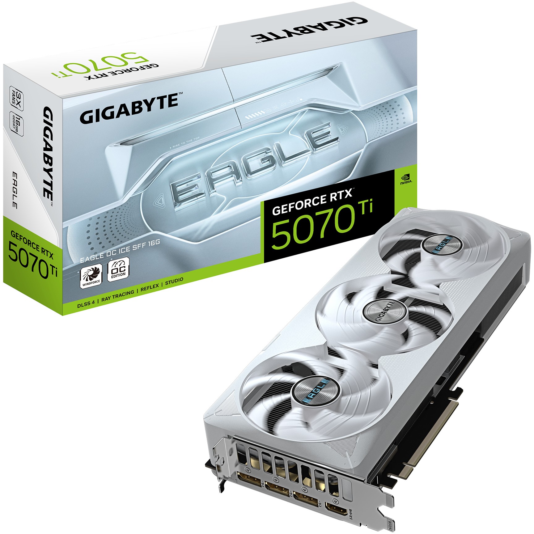 Kartelë Grafike Nvidia RTX 5070 Ti 16GB GDDR7 Gigabyte Eagle Ice OC SFF 3Fan