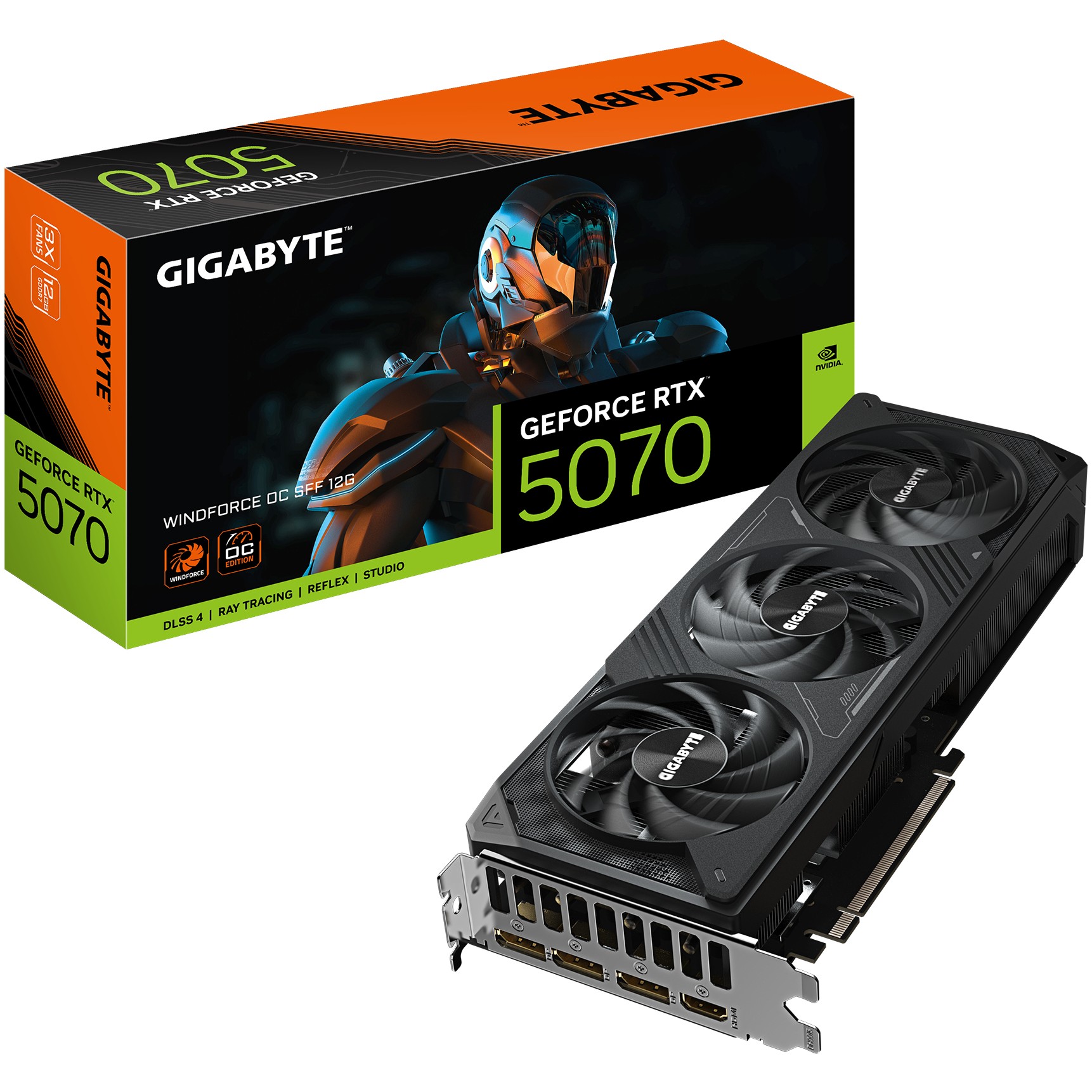 Kartelë grafike NVIDIA RTX 5070 12GB GDDR7 Gigabyte Windforce OC SFF 3Fan