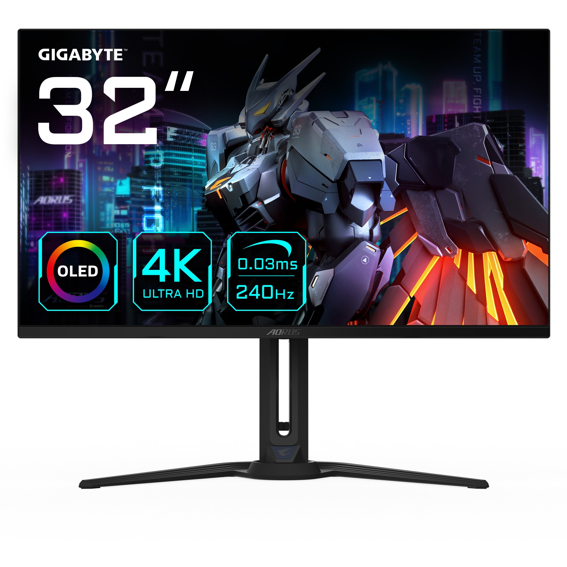 Monitor Gigabyte AORUS FO32U2 / 32″ / 4K UHD / OLED / 240Hz / 0.03ms / HDMI + DP + USB-C / E zezë
