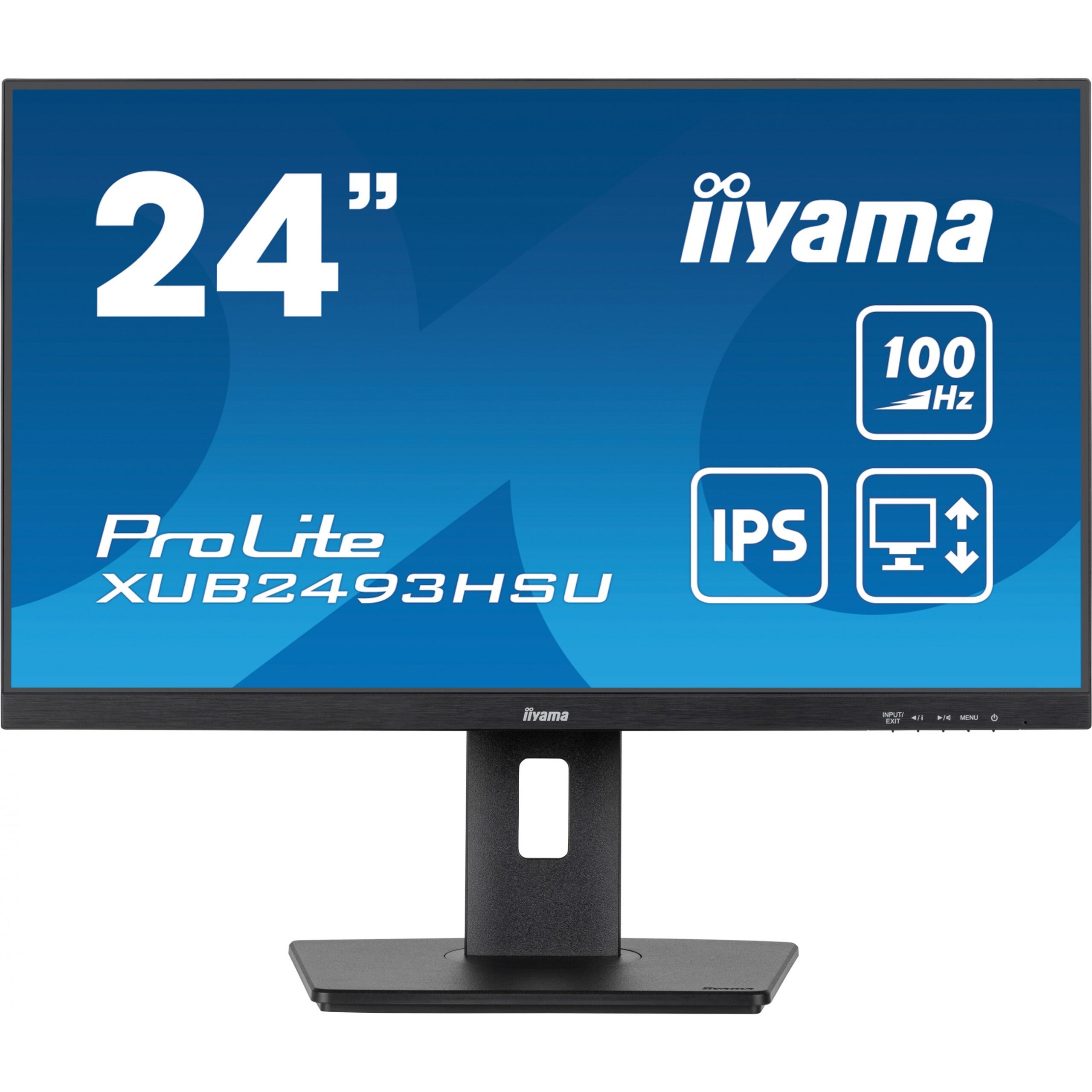 Monitor iiyama ProLite XUB2493HSU-B7 16:9 FHD IPS 24" (1920x1080) 1ms 100Hz HDMI DP Speaker Pivot Black