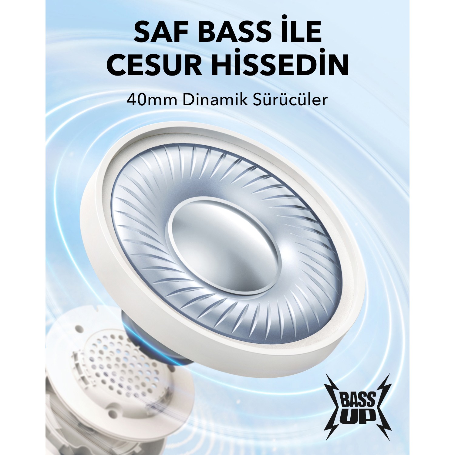 Kufje pa Kabllo Anker Soundcore H30i Over-Ear BT Headset – Bardhë - Figura 3