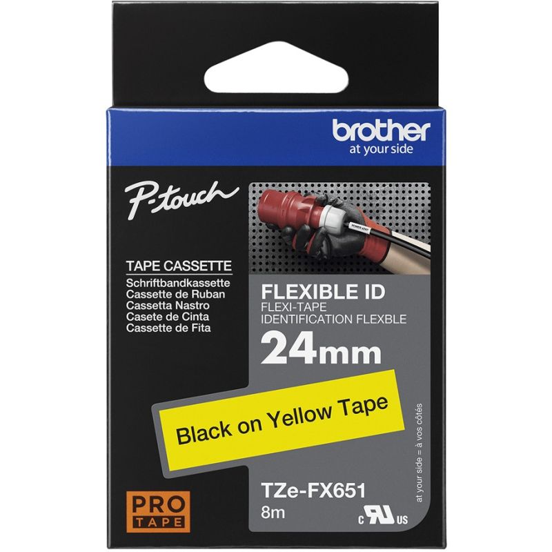 Label Original Brother TZe-FX651 Label Tape / Zezë-Verdhë - Figura 2