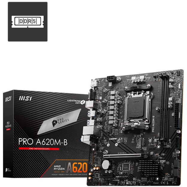 Pllakë Amë AMD AM5 MSI A620M-B Pro / mATX / DDR5 / HDMI+VGA