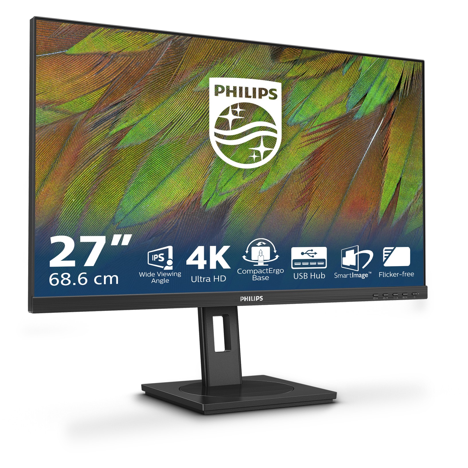 Monitor 4K Philips 27B1N3800 68.6cm/27" (3840x2160) 16:9 4K UHD IPS 4ms 60Hz 2xHDMI DP USB Speaker Pivot Black - Figura 3