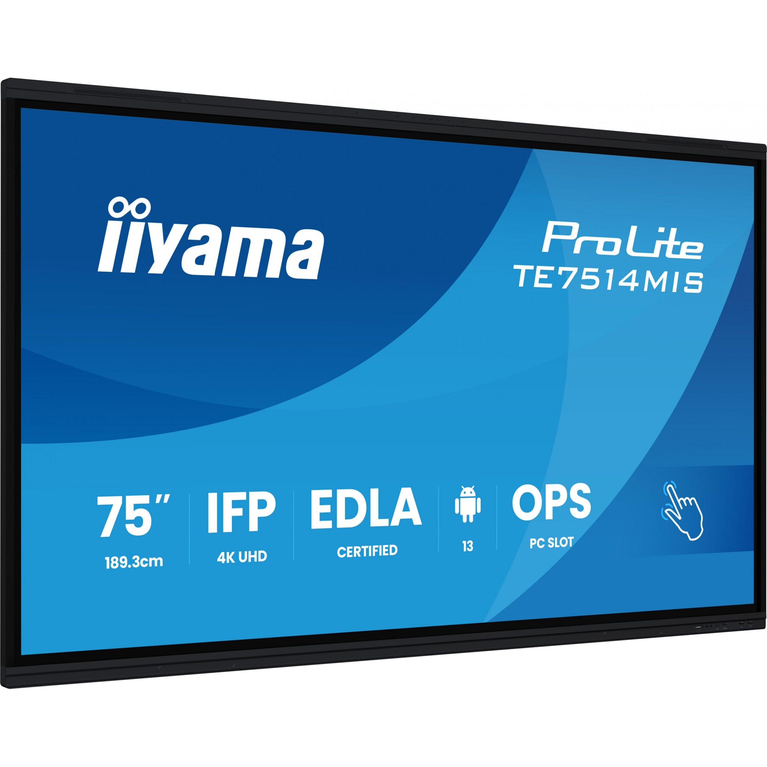 Smart Board iiyama ProLite TE7514MIS-B2AG / 75" / 4K Ultra HD / LCD / Touchscreen / 60 Hz / 8 ms / HDMI+DP+USB - Zezë - Figura 2