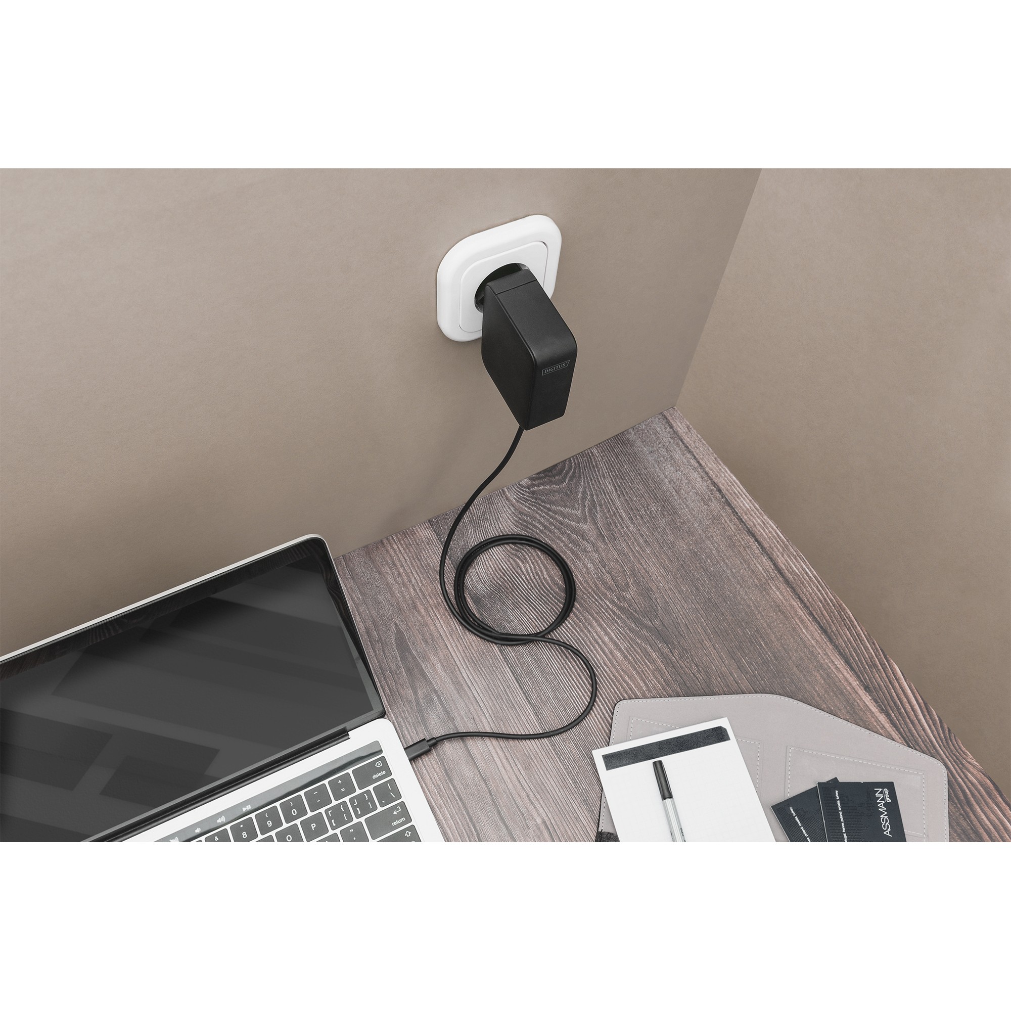 Adapter për Laptop Digitus Universal / USB-C / 100W PD3.0 / Kabllo 1.2m / I zi - Figura 2