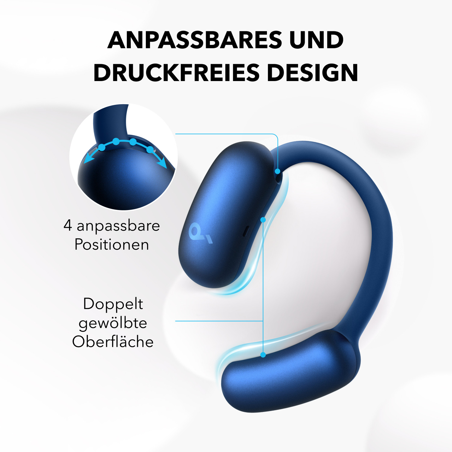 Kufje pa kabllo Anker Soundcore AeroFit 2 True Wireless In-Ear Headphones – Blu - Figura 3