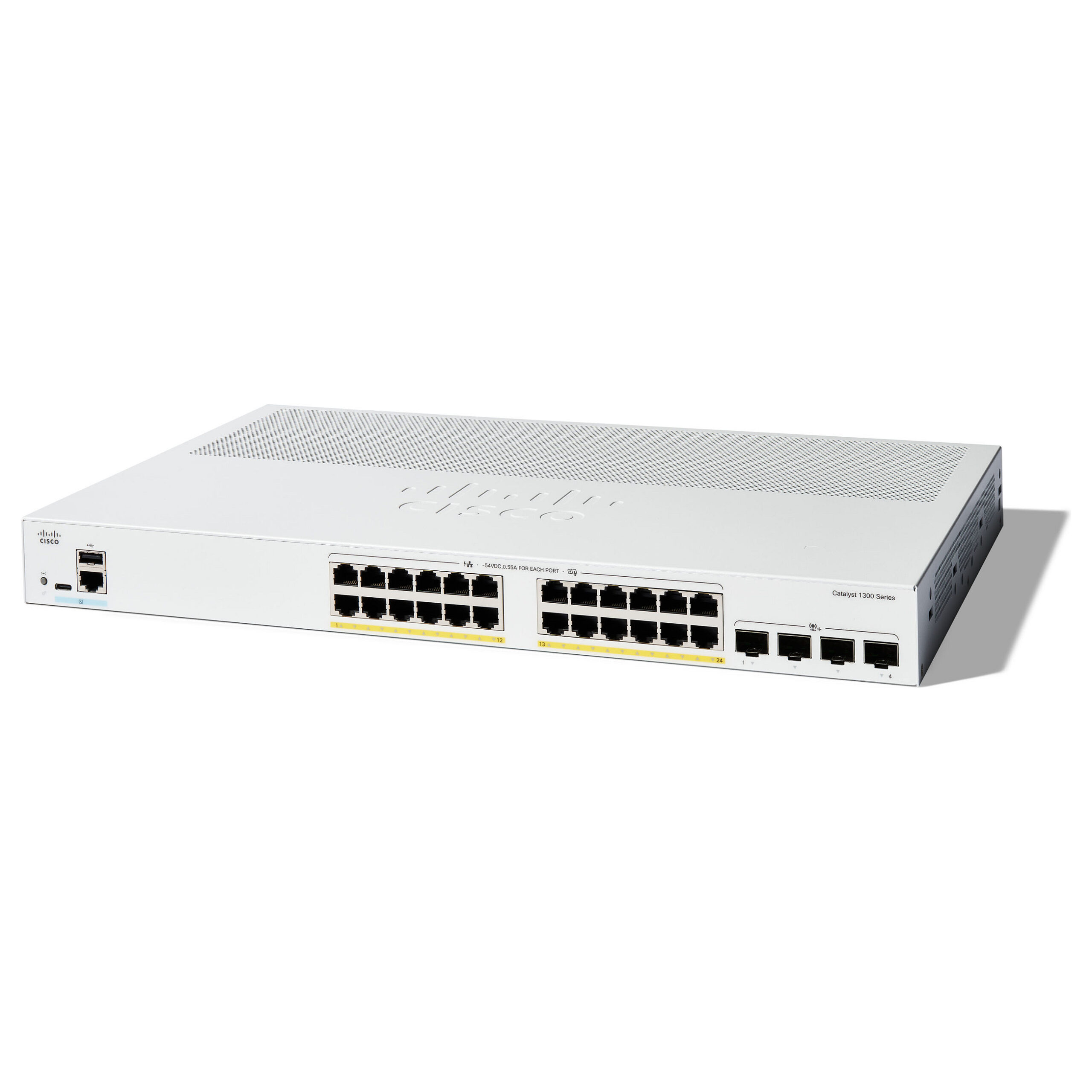 Cisco Catalyst C1300-24P-4X Managed 24-Port Gigabit PoE+ Switch me 4x 10G SFP+ Uplink Rackmount