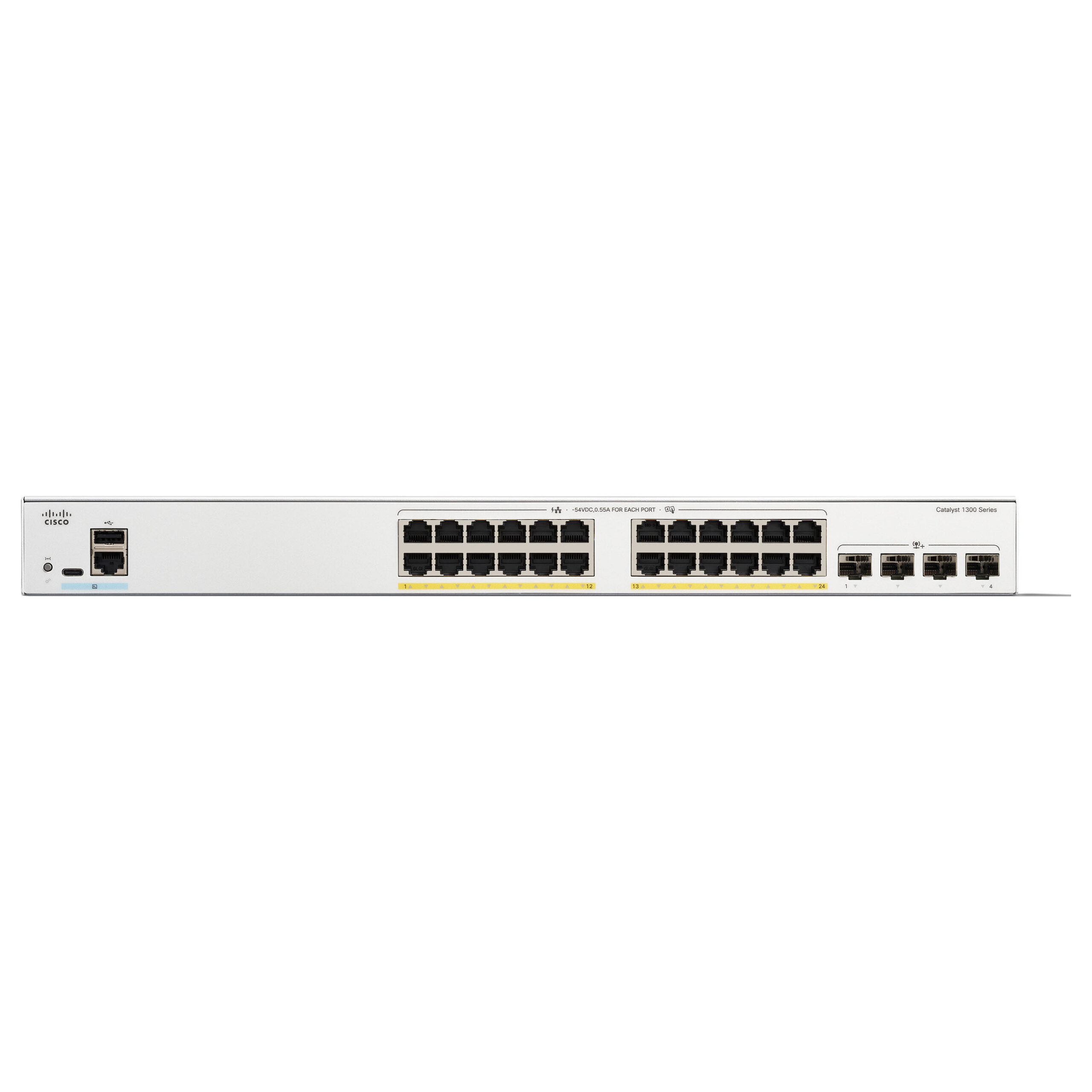 Cisco Catalyst C1300-24P-4X Managed 24-Port Gigabit PoE+ Switch me 4x 10G SFP+ Uplink Rackmount - Figura 2