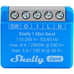 Smart Relay Switch Shelly 1 Mini Gen4 / 1-Channel / 8A / WLAN & Bluetooth