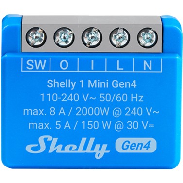 Smart Relay Switch Shelly 1 Mini Gen4 / 1-Channel / 8A / WLAN & Bluetooth