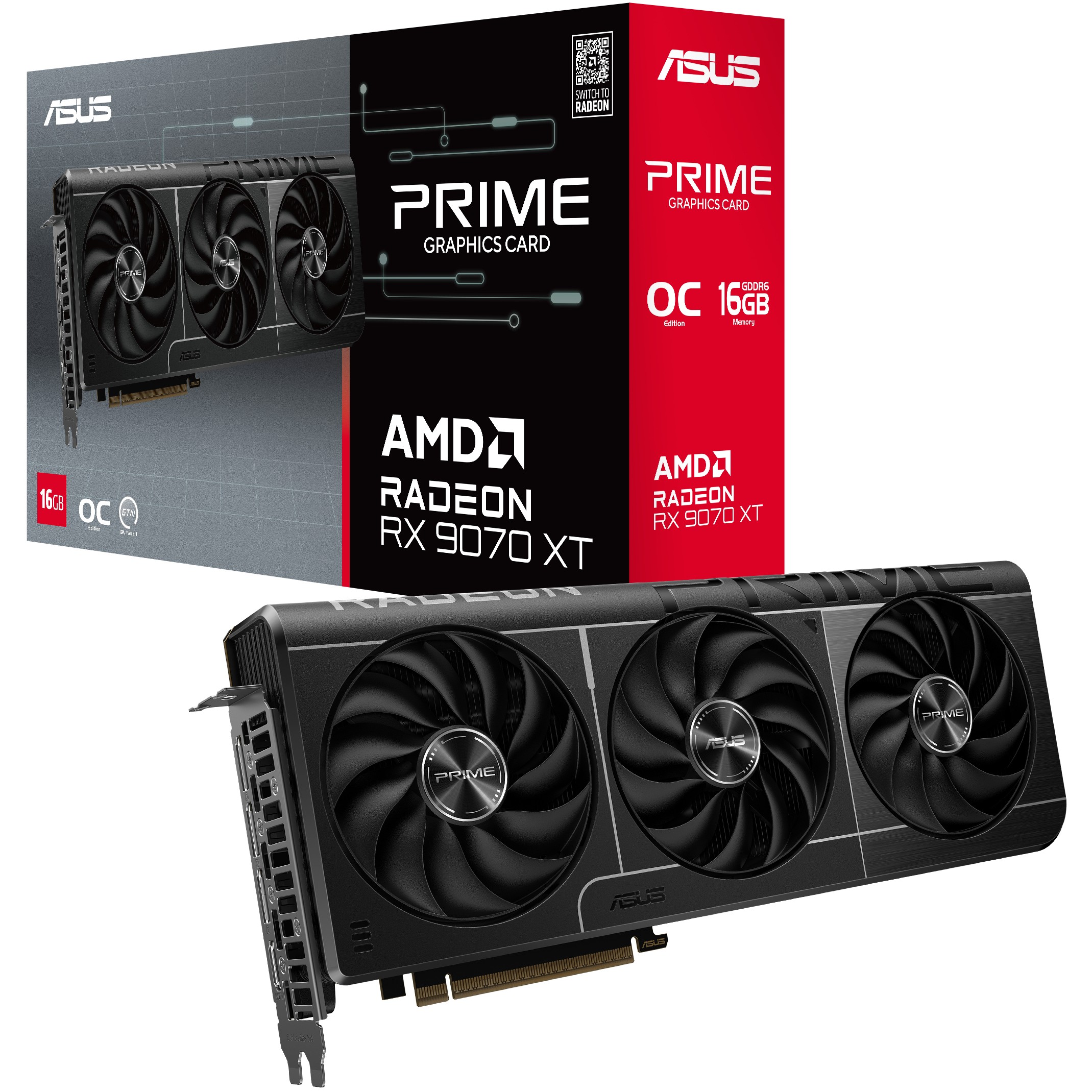 Kartelë Grafike AMD RX 9070 XT 16GB ASUS Prime Radeon OC GDDR6 3 Fan - Figura 5