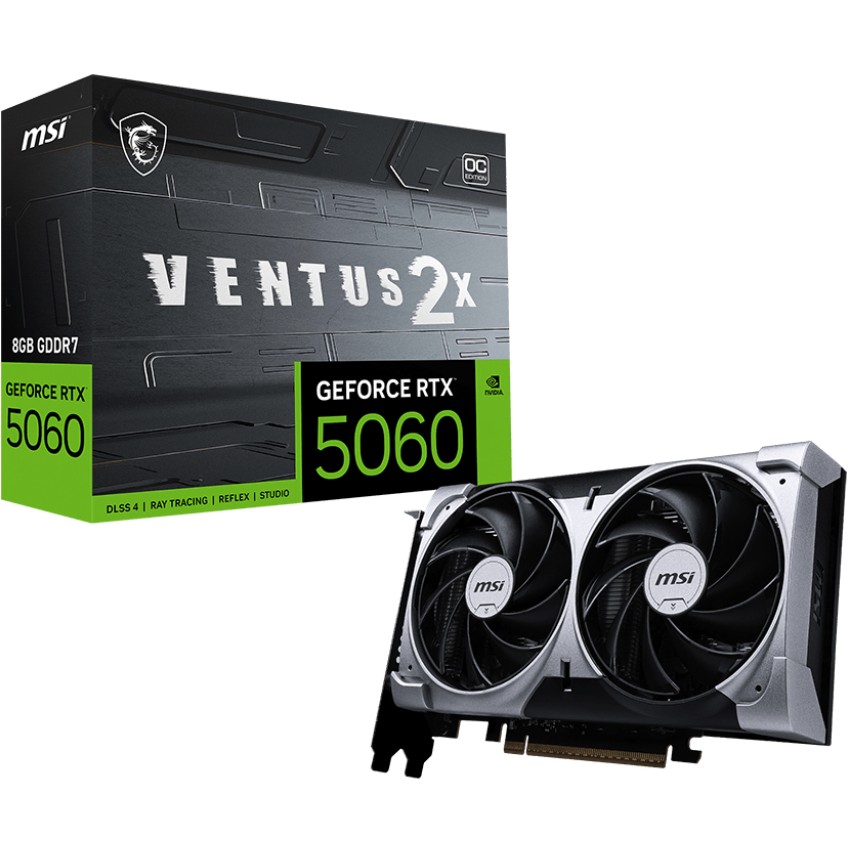 Kartelë Grafike NVIDIA RTX 5060 8GB GDDR7 MSI Ventus 2X OC