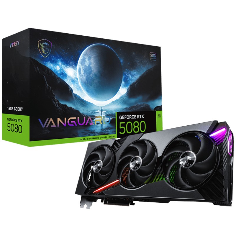 Kartelë Grafike NVIDIA RTX 5080 16GB GDDR7 MSI Vanguard SOC 3Fan