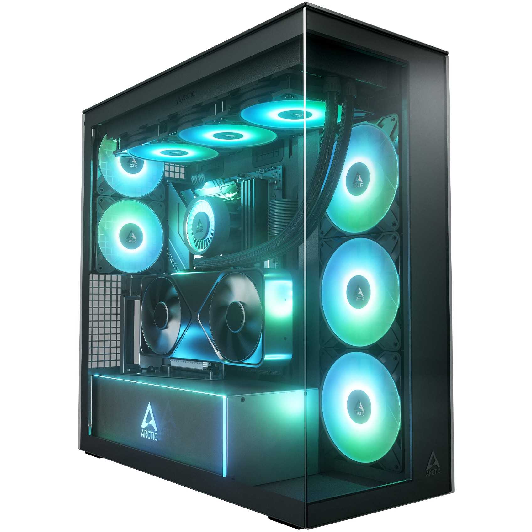 Kasë Tower Arctic Xtender TG / Mirror Window, GPU Vertical Mount – Zezë