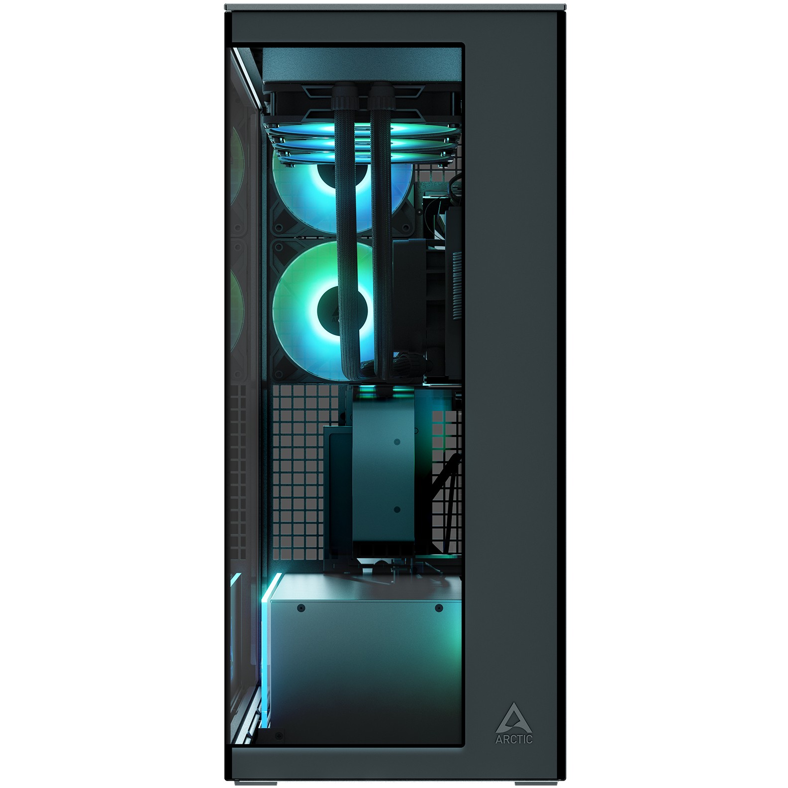 Kasë Tower Arctic Xtender TG / Mirror Window, GPU Vertical Mount – Zezë - Figura 3