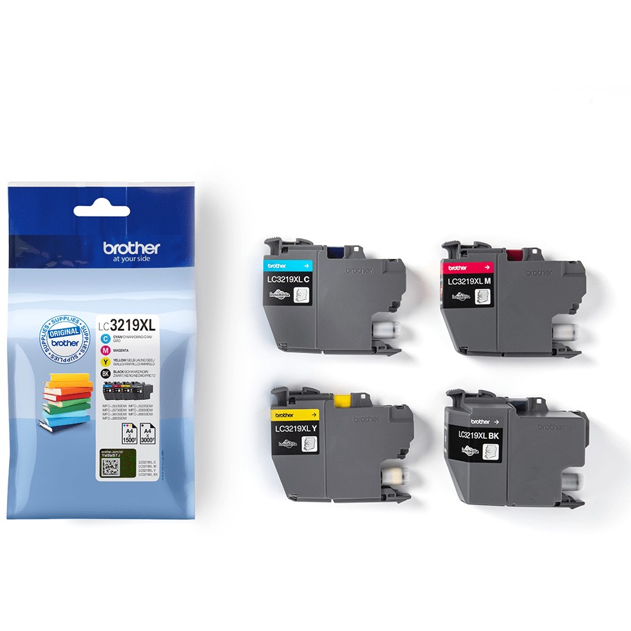 INK Brother Original Cartridge LC-3219XLVAL Value Pack – BK/C/M/Y (Zezë / Blu / Rozë / Verdhë) - Figura 3