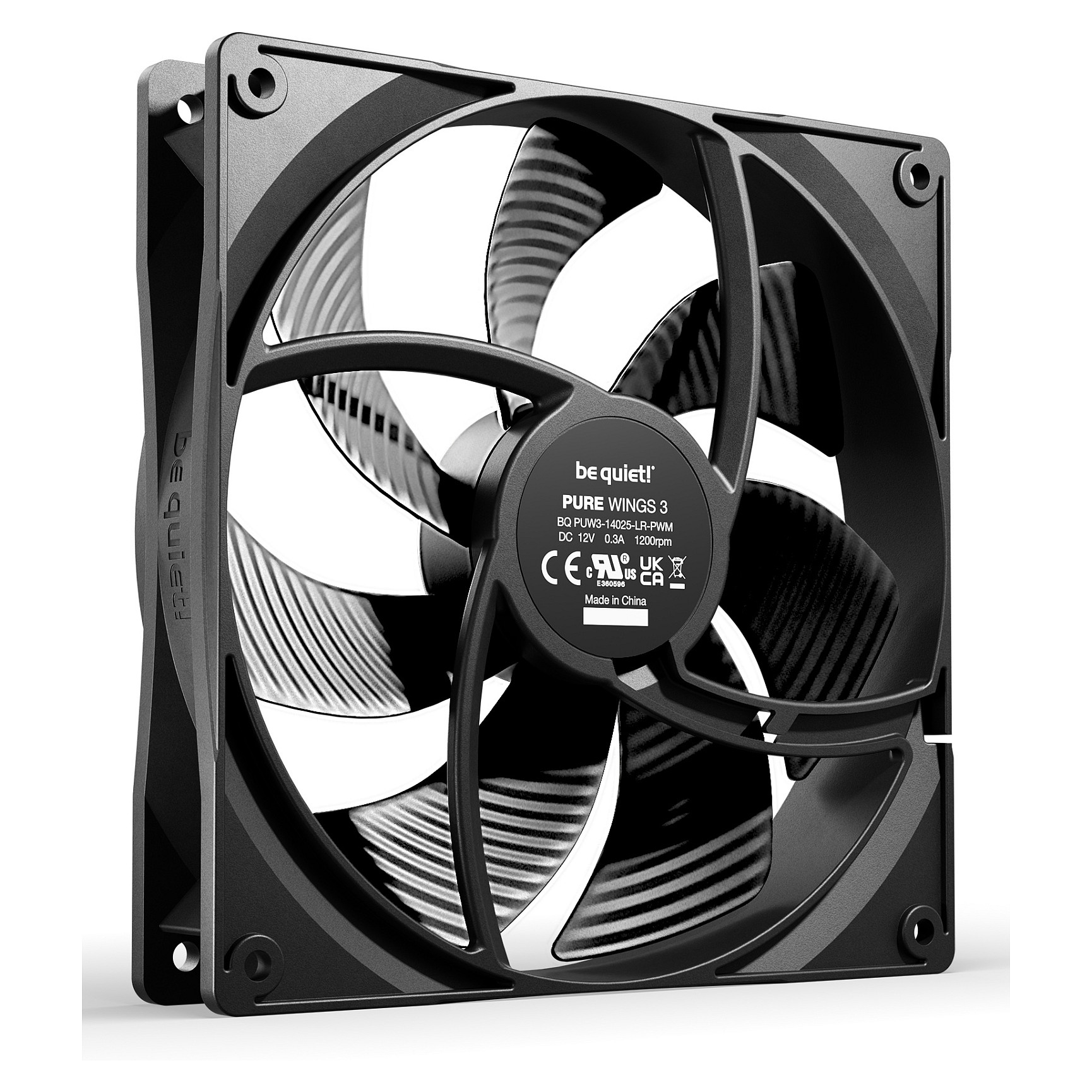 Ftohës për Kasë 140mm be quiet! Pure Wings 3 Reverse 3-Pack PWM – Zezë - Figura 2