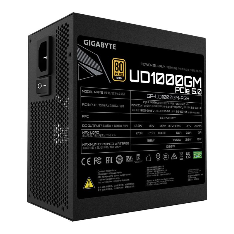Furnizues Energjie Gigabyte UD1000GM PG5 2.0 / 1000W / ATX12V 3.0 / EPS12V / 80 PLUS Gold - Figura 5