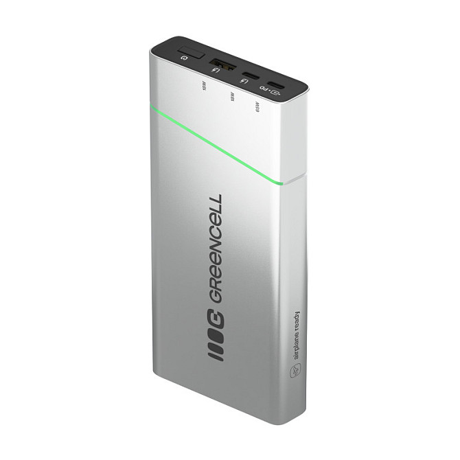 Powerbank Green Cell PowerPlay Ultra / 20800mAh / 65W / 1×USB‑A + 2×USB‑C PD - Argjend - Figura 4