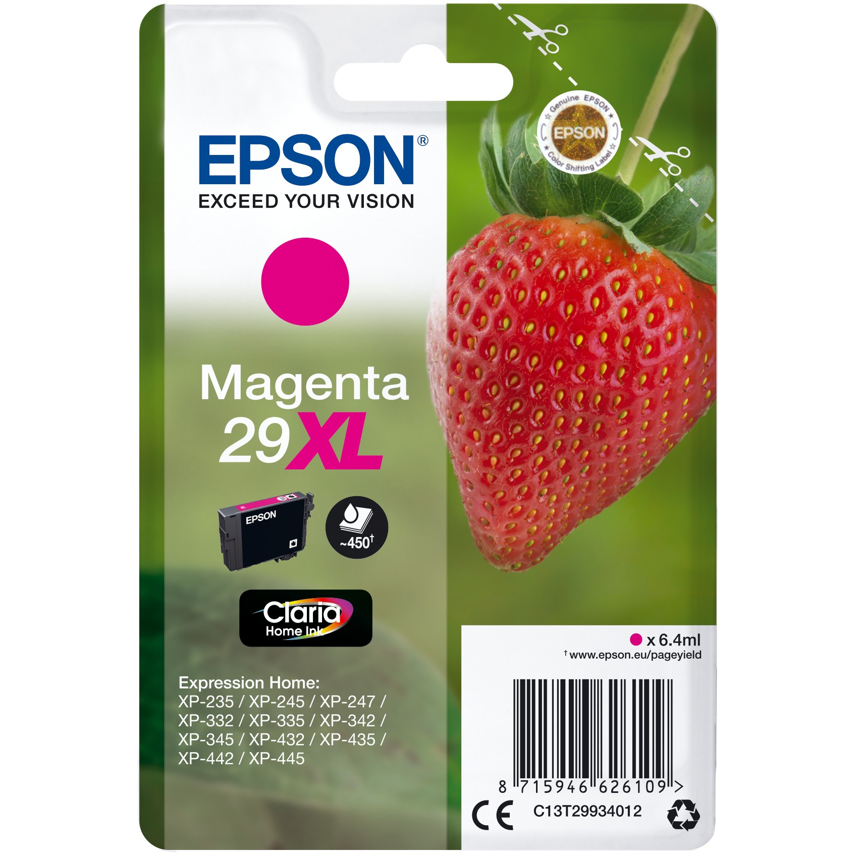 INK Epson 29XL deri në kapacitet të lartë sipas ISO/IEC 24711 - Rozë