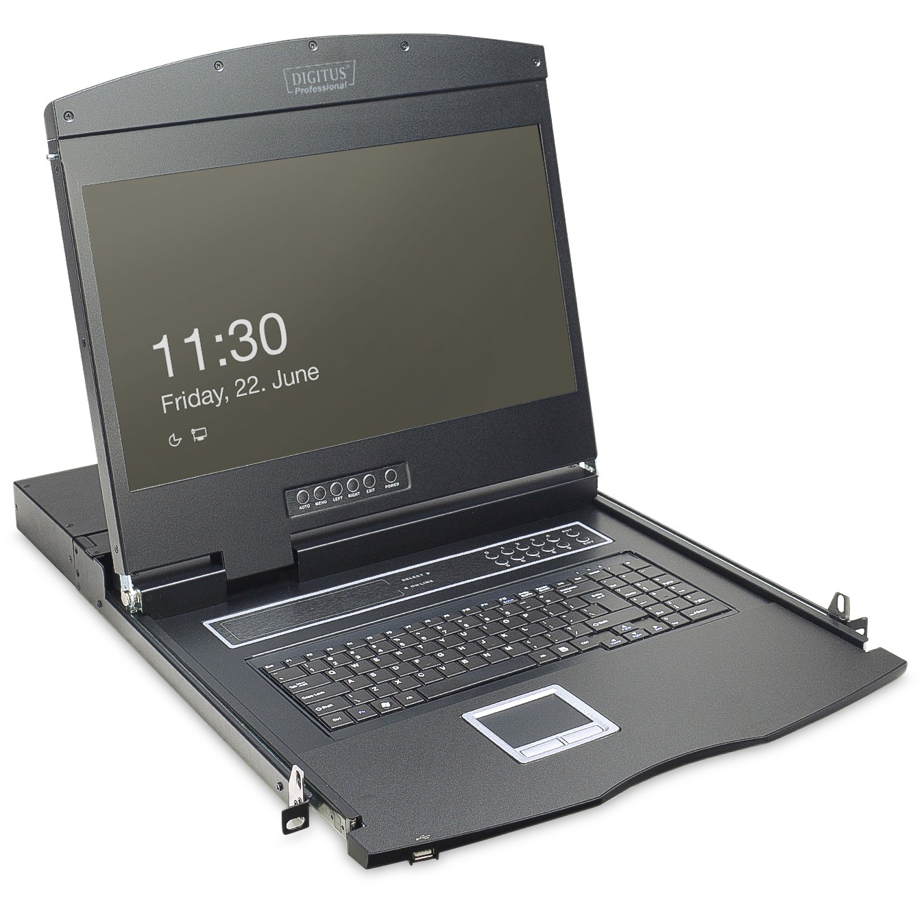 Digitus 19" LCD KVM Console / 1-Port VGA / Tastierë DE