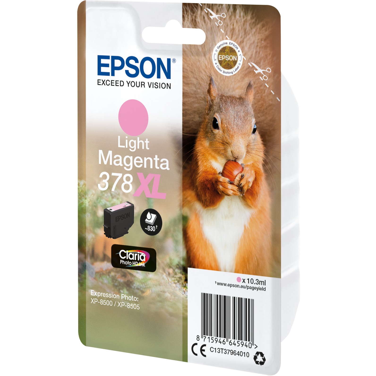INK Epson 378XL Ink Cartridge C13T37964010 / up to 830 pages – Rozë e hapur - Figura 2