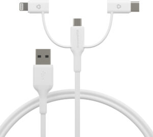 Aksesorë për telefon dbramante1928 / Cable 3‑in‑1 / USB‑A / USB‑C – Bardhë