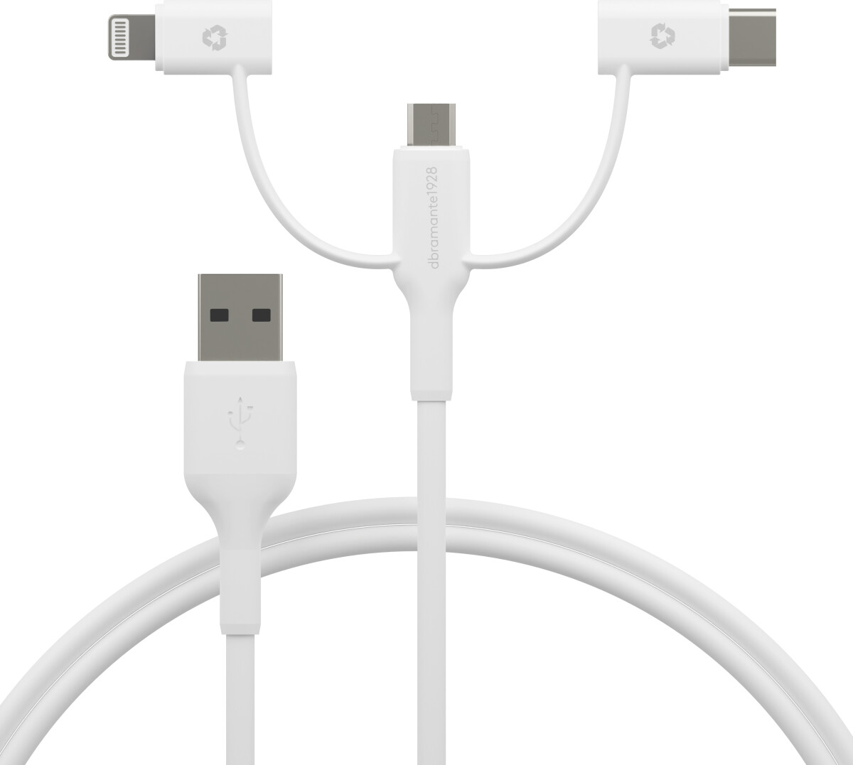 Aksesorë për telefon dbramante1928 / Cable 3‑in‑1 / USB‑A / USB‑C – Bardhë