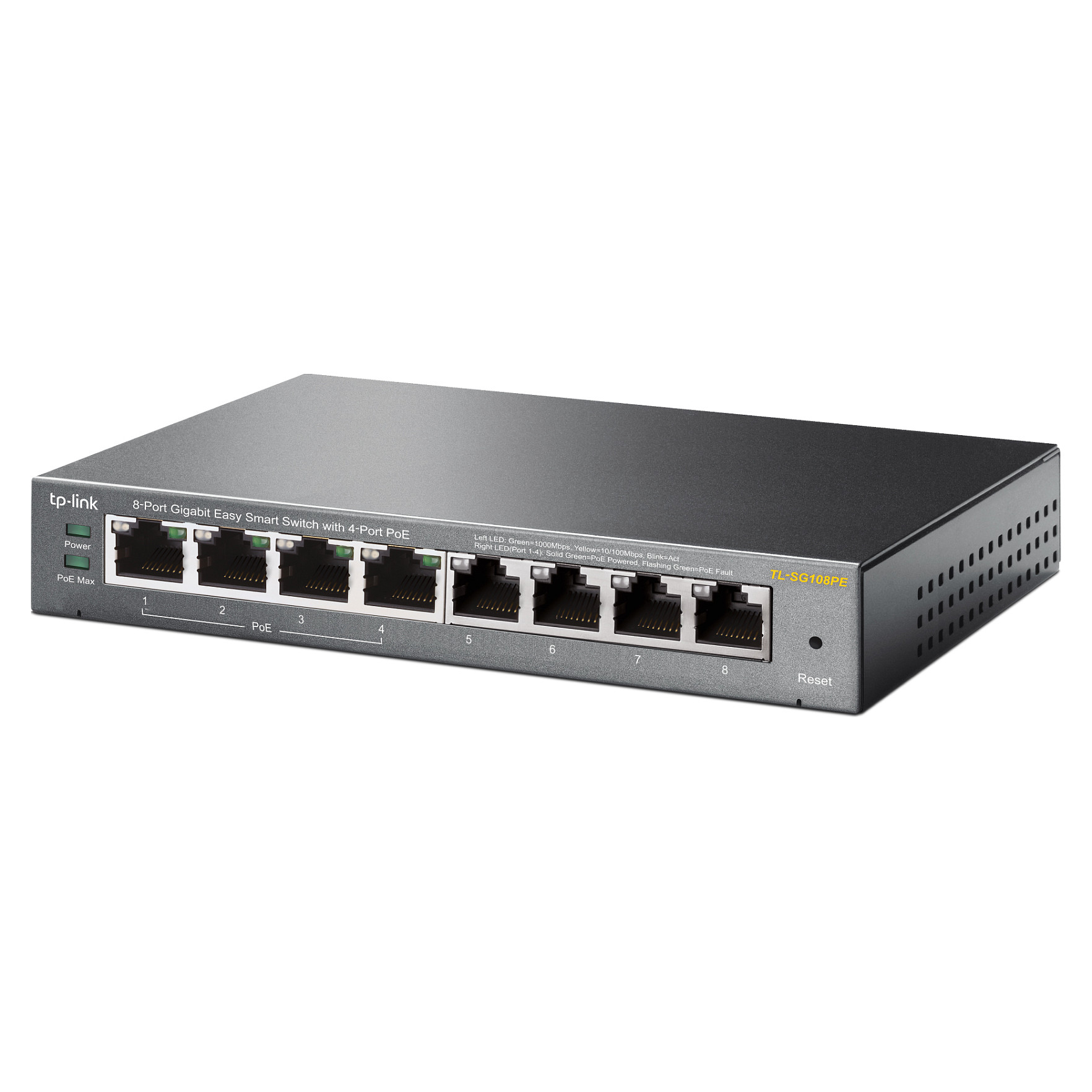 TP-Link TL-SG108PE 8-Port Gigabit Smart PoE+ Switch me 4x PoE Ports dhe 64W Budget Metal Fanless - Figura 3