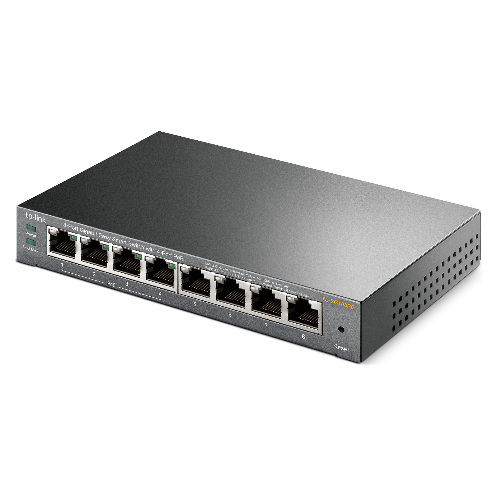 TP-Link TL-SG108PE 8-Port Gigabit Smart PoE+ Switch me 4x PoE Ports dhe 64W Budget Metal Fanless - Figura 4