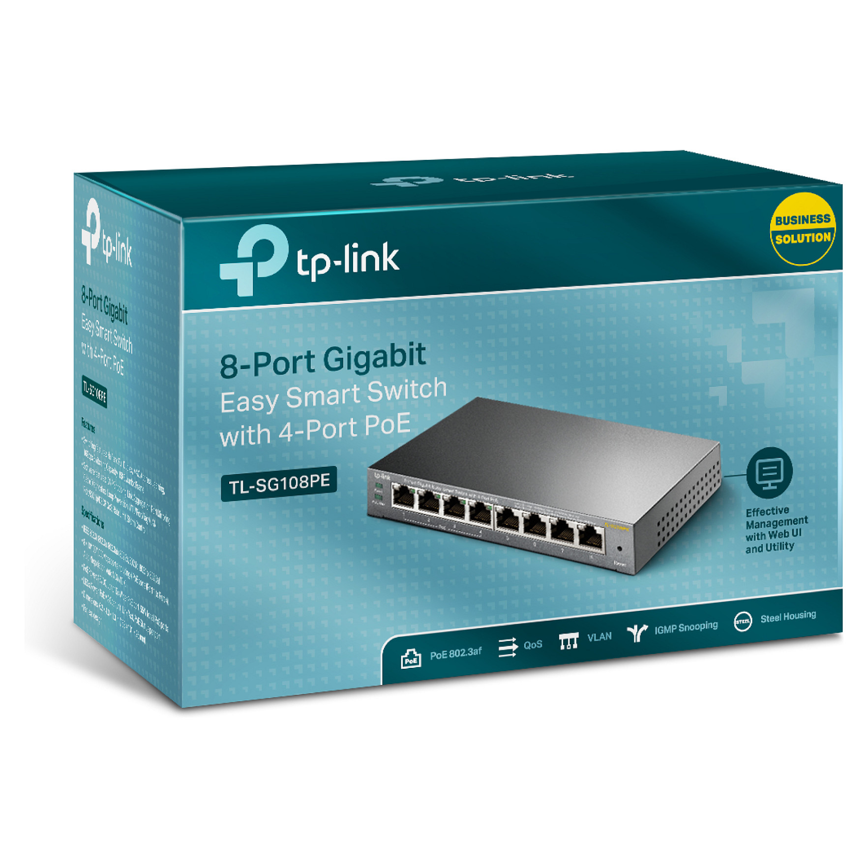 TP-Link TL-SG108PE 8-Port Gigabit Smart PoE+ Switch me 4x PoE Ports dhe 64W Budget Metal Fanless - Figura 5