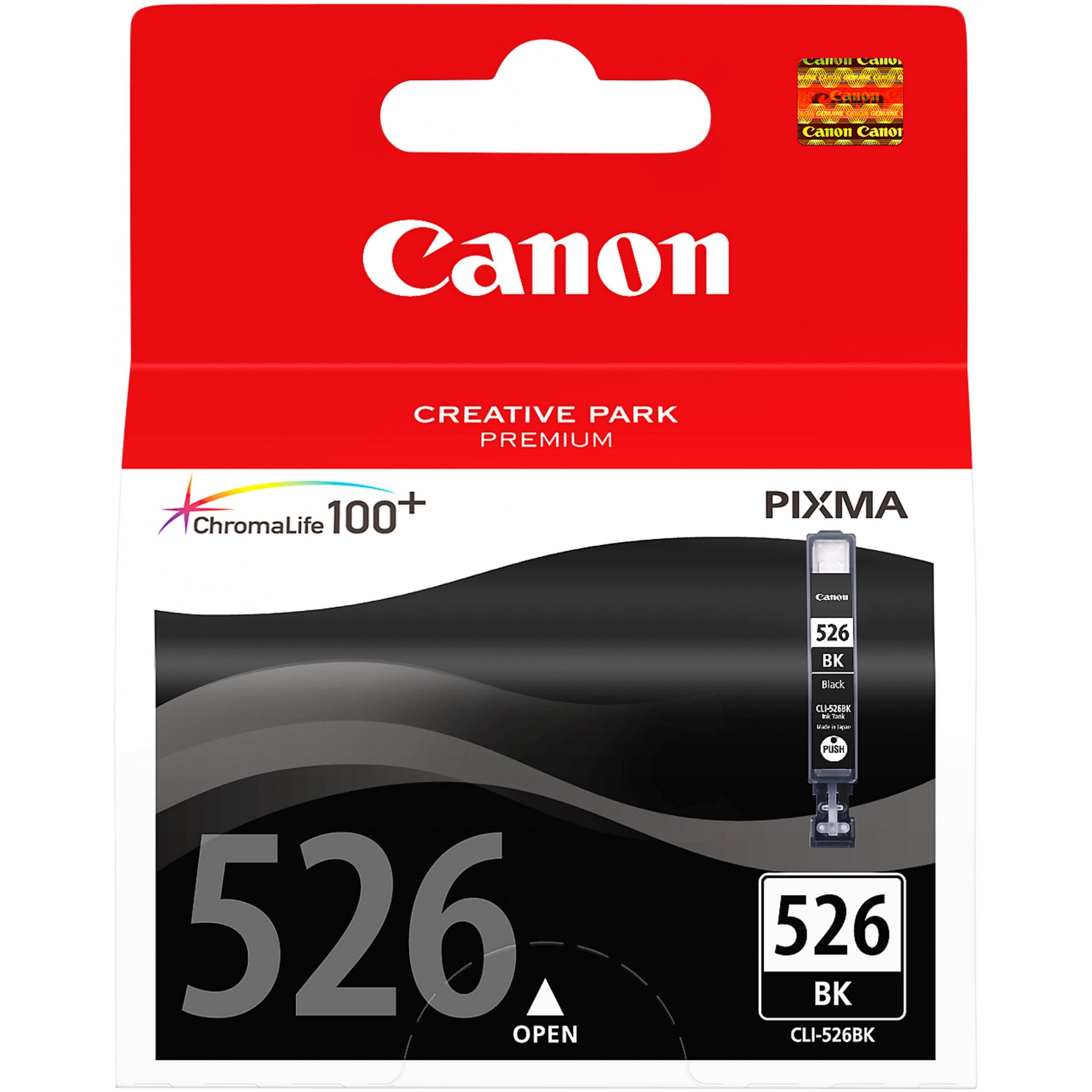 INK Canon CLI-526BK deri në kapacitet standard sipas ISO/IEC 24711 - Zezë