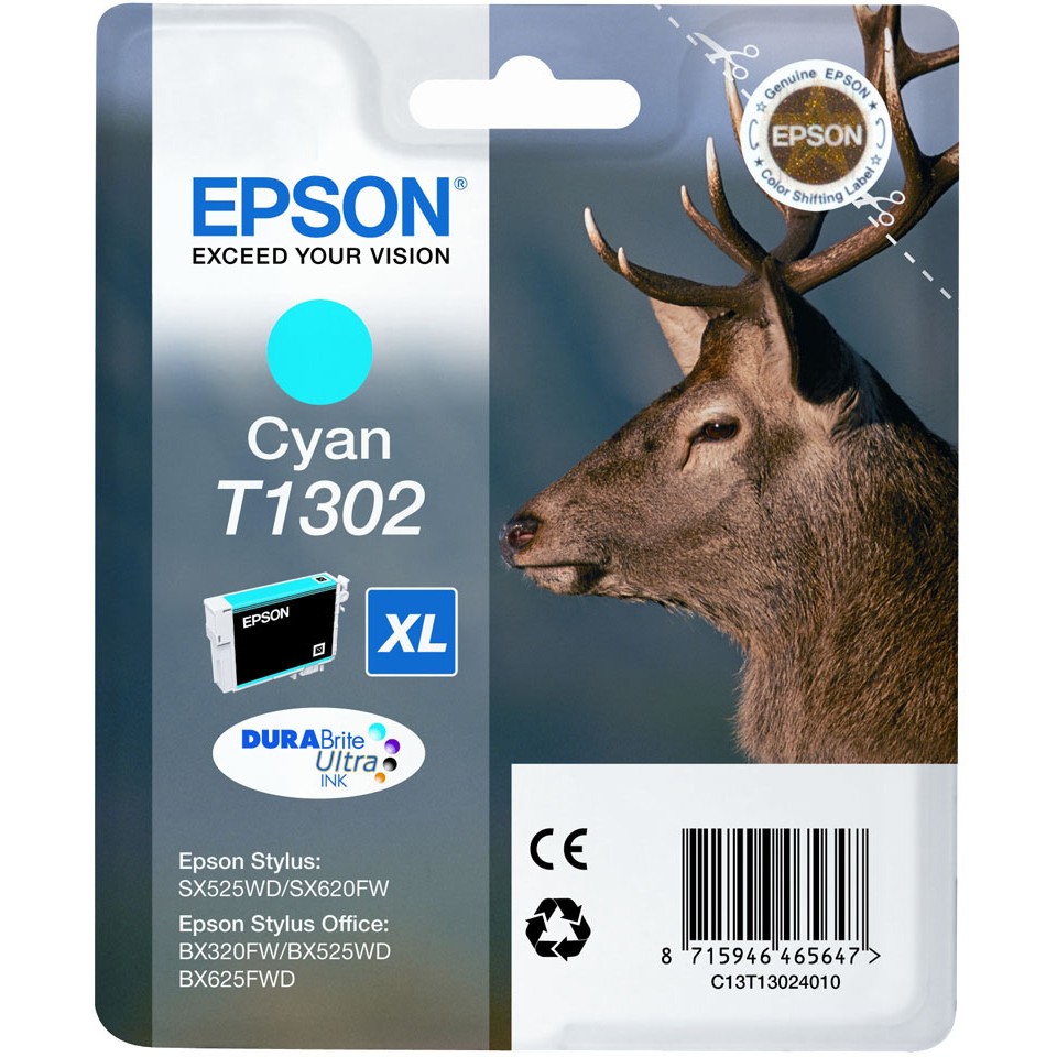 INK Epson T1302 / 10.1ml / DURABrite Ultra Ink/ deri në kapacitet ekstra të lartë sipas ISO/IEC 24711 - Kaltër