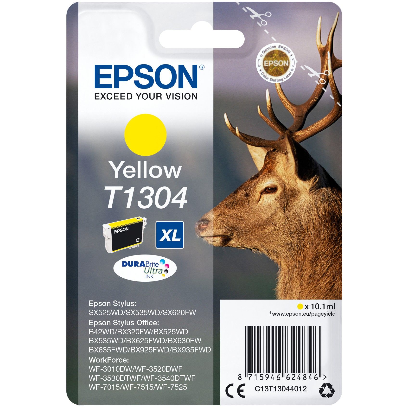 INK Epson T1304 / 10.1ml / DURABrite Ultra Ink / deri në kapacitet ekstra të lartë sipas ISO/IEC 24711 - Verdhë