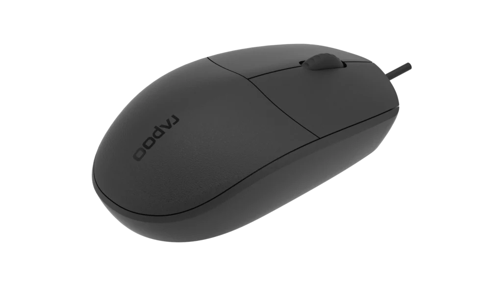 Maus me kabllo Rapoo N100 – Bardhë - Figura 4