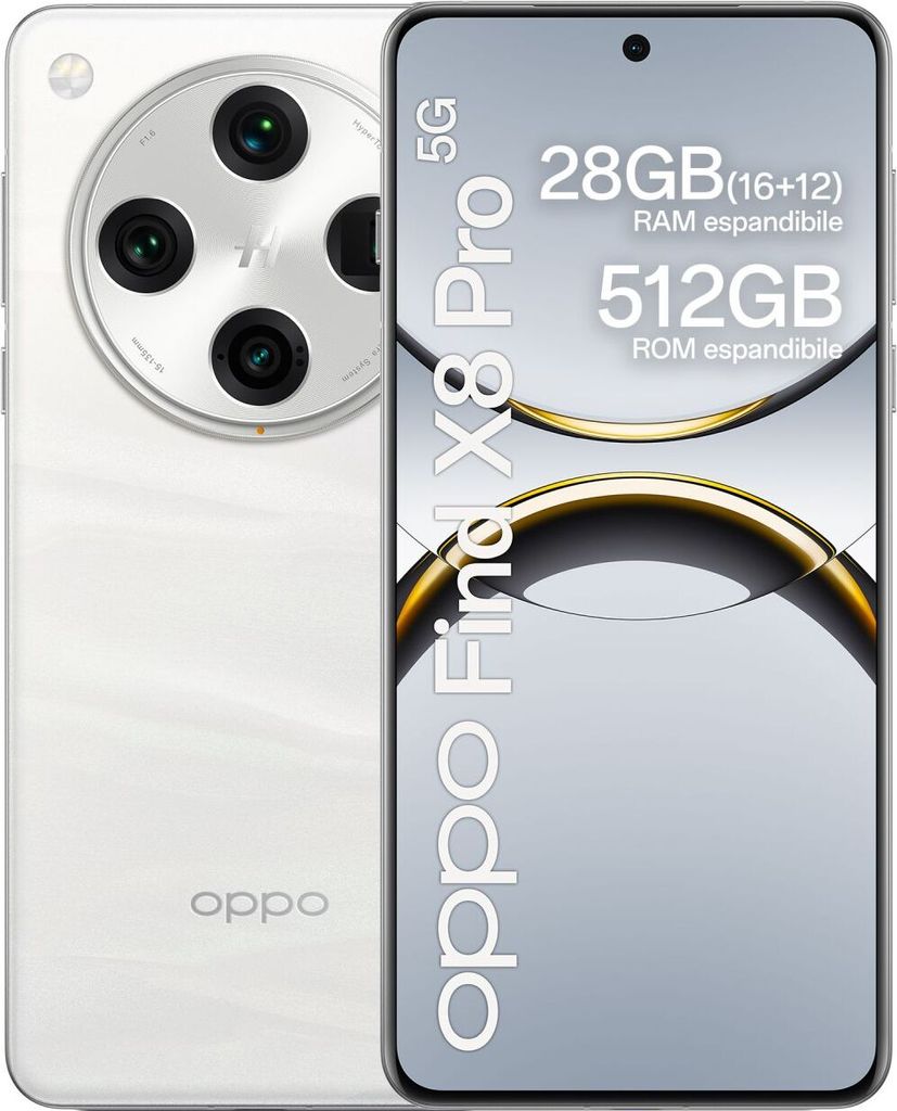 Telefon i mençur Oppo Find X8 Pro 5G, Dual SIM, 16GB RAM, 512GB - Bardhë