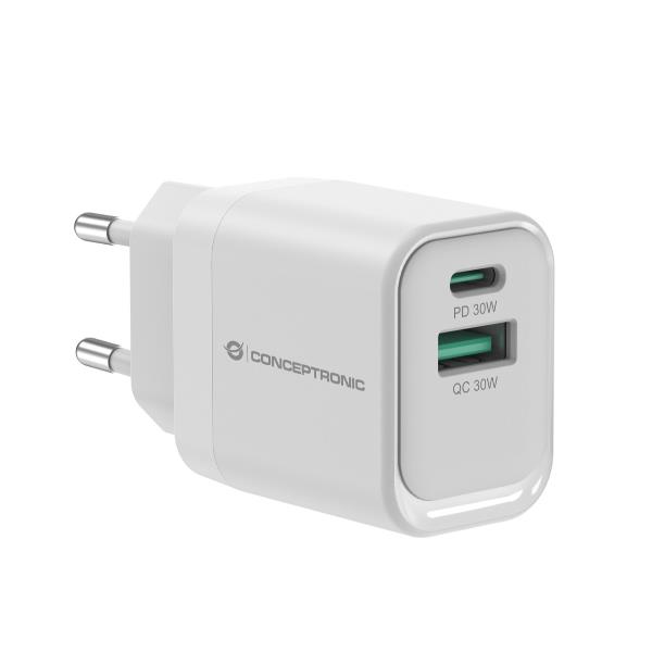 Adapter Conceptronic 2-Port GaN Charger 3-in-1 / 33W / PD 3.0 / PPS – Bardhë